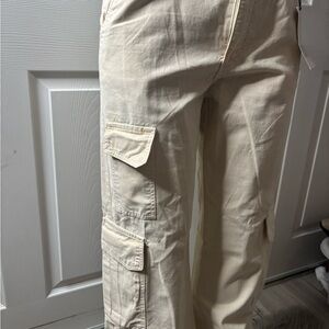 Zara Tan Cargo Pants Relaxed Fit